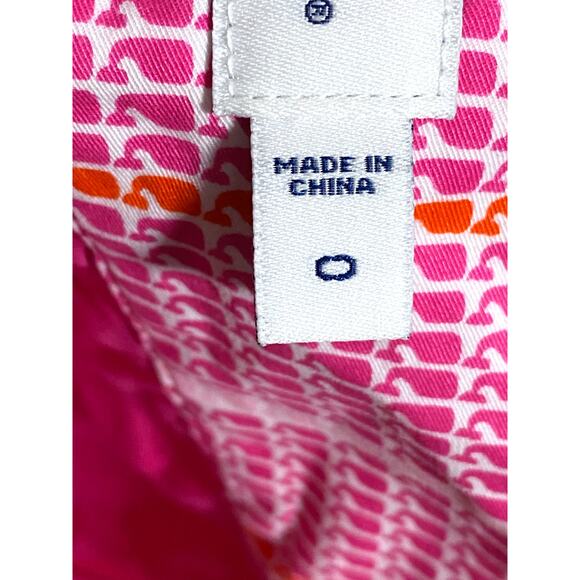 Vineyard Vines Mini Skirt Womens 0 Whale All Over Print Pink Rhododendron Preppy - Picture 5 of 7